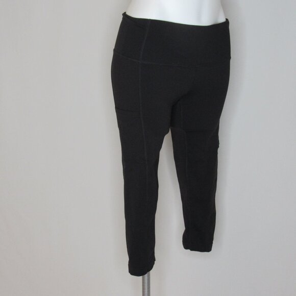 Prana Black Stash Pocket Crop Leggings 20" Women's M Medium - Picture 6 of 10